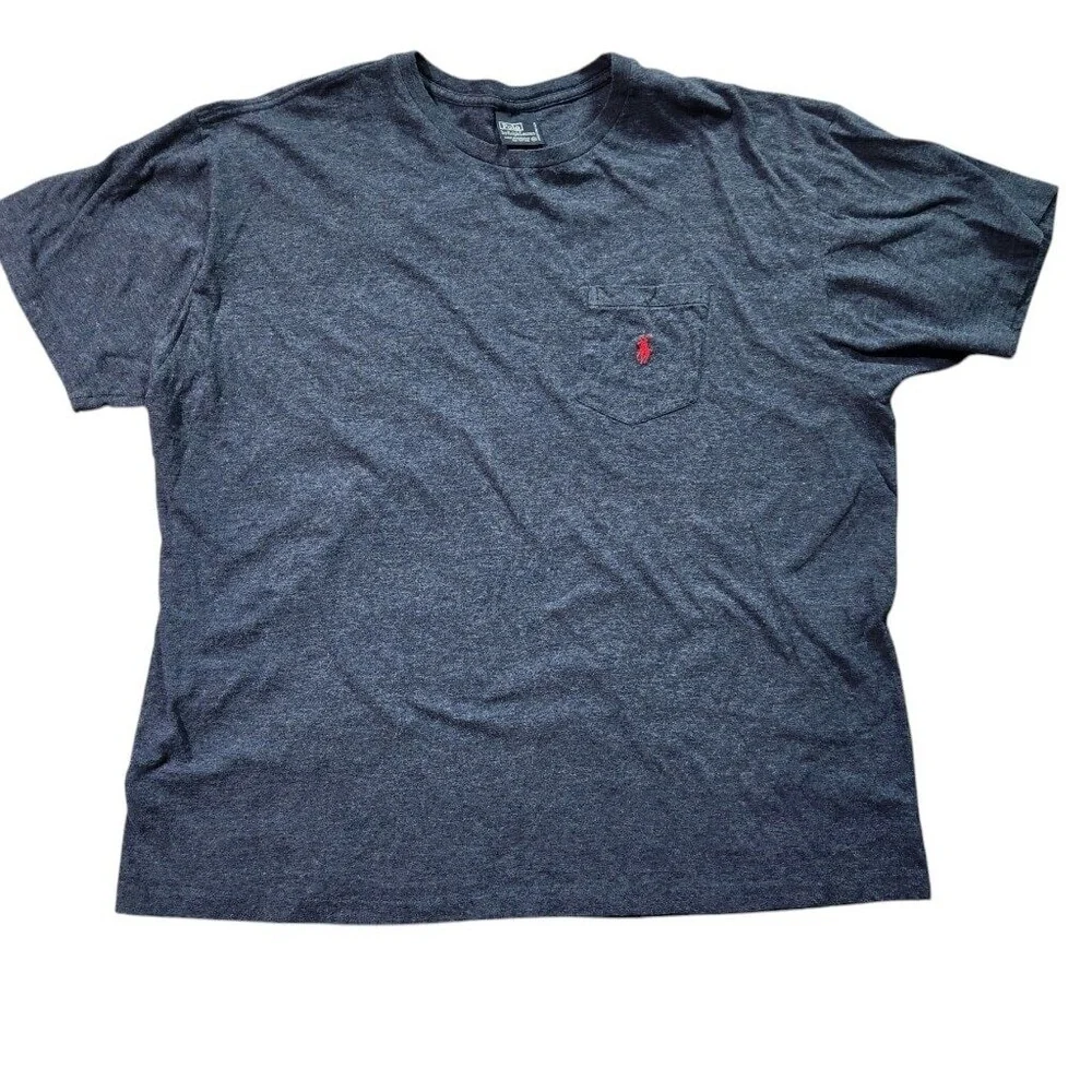 Polo Ralph Lauren Mens T-Shirt XL Gray Red Logo